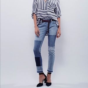 Free People Jax Patch Skinny Jeans